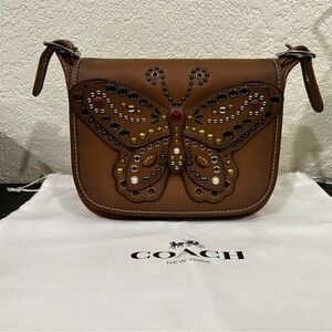 Coach Butterfly Studded Patricia 23 Saddle Handbag